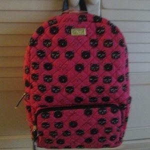 $88 LUV BETSEY Johnson DANNY Cat Quilted Backpack
